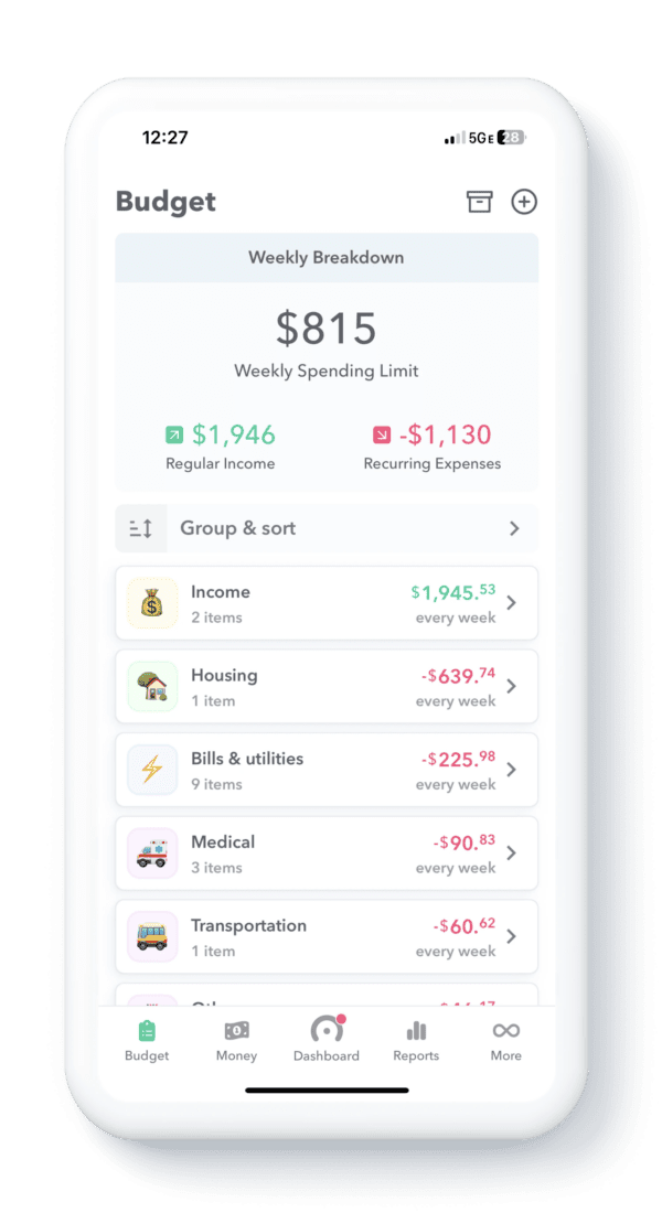 Weekly Budget Planner Spending Tracker App